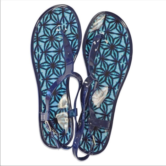 All For Color Shoes - Indigo T-strap jelly sandals